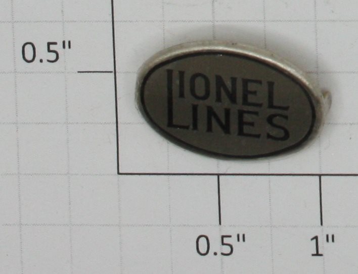 Lionel 212-8 Nickel Oval Lionel Lines with Black Lettering Nameplate