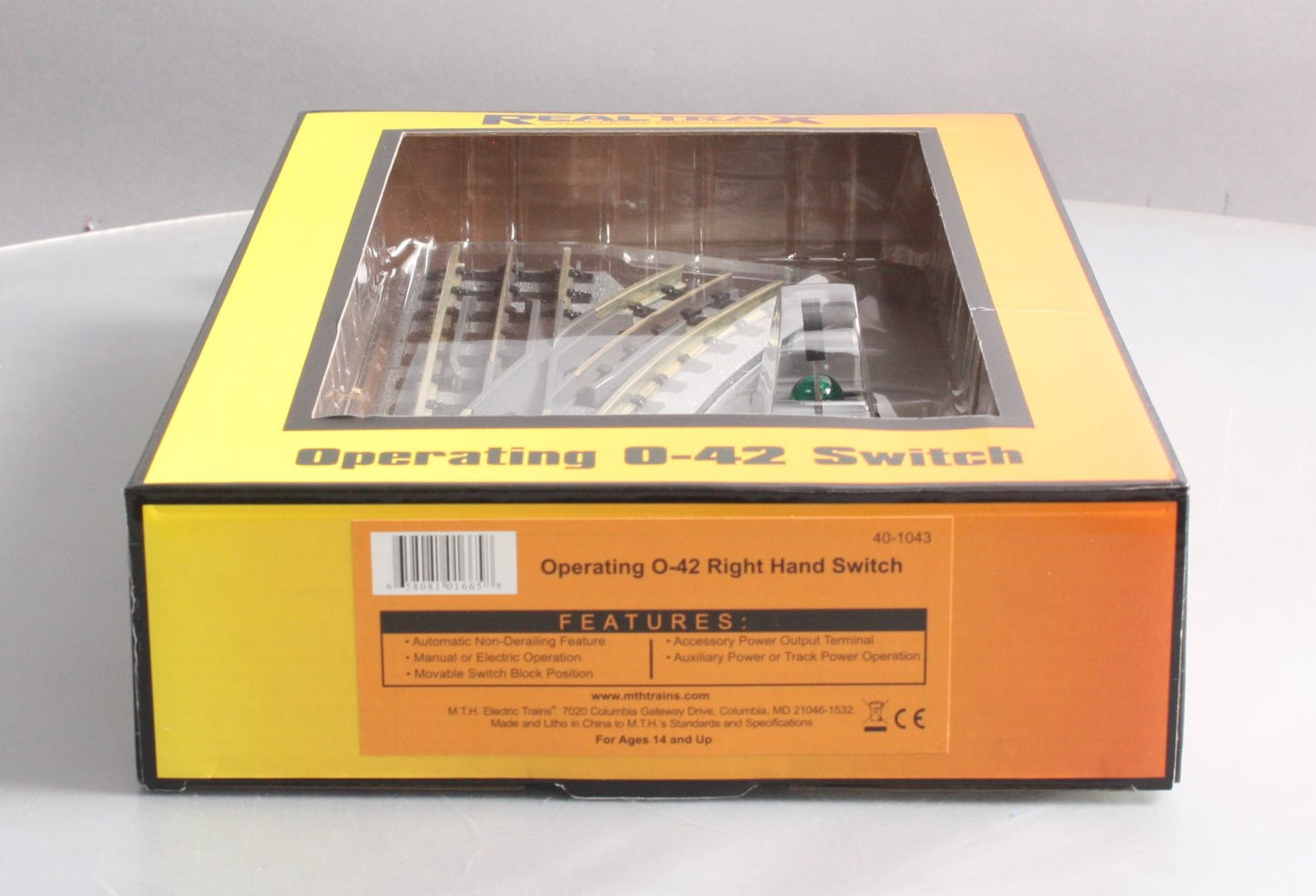 MTH 40-1043 O42 RealTrax Nickel Silver Right Hand Remote Switch Turnout