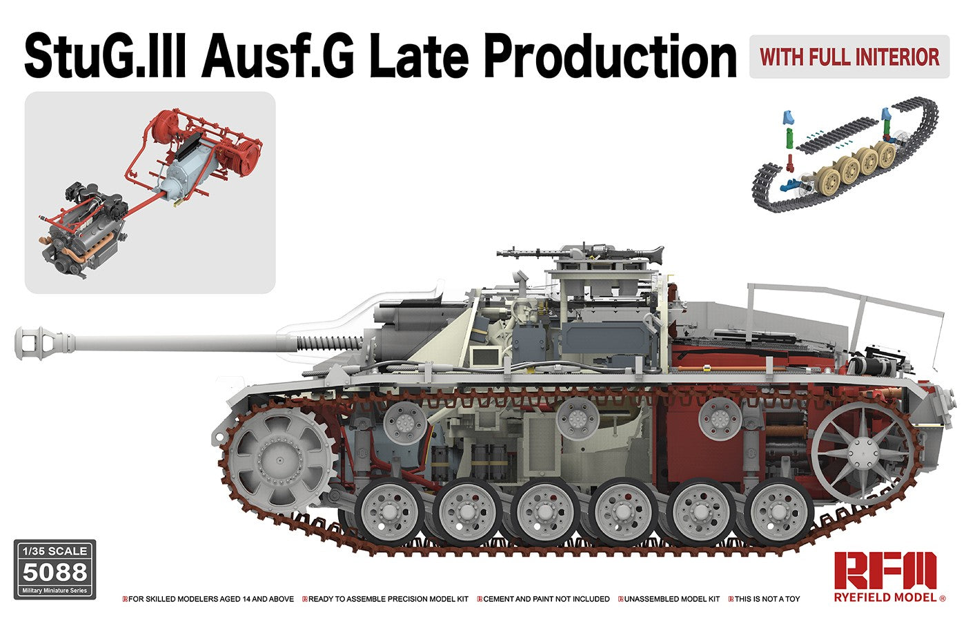 Rye Field Models 5088 1:35 StuH42 & StuG.III Ausf.G w/Full Interior Tank Kit