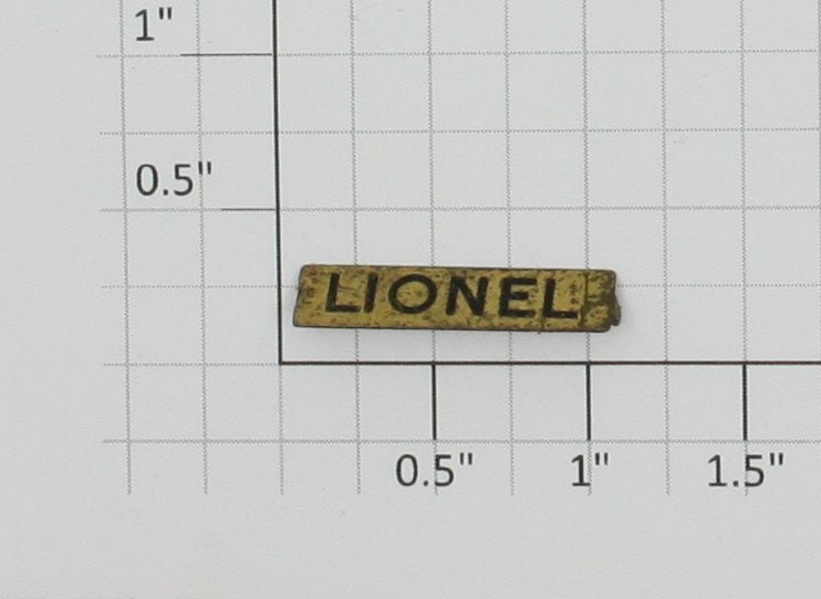 Lionel 100X Prewar Brass Lionel Nameplate