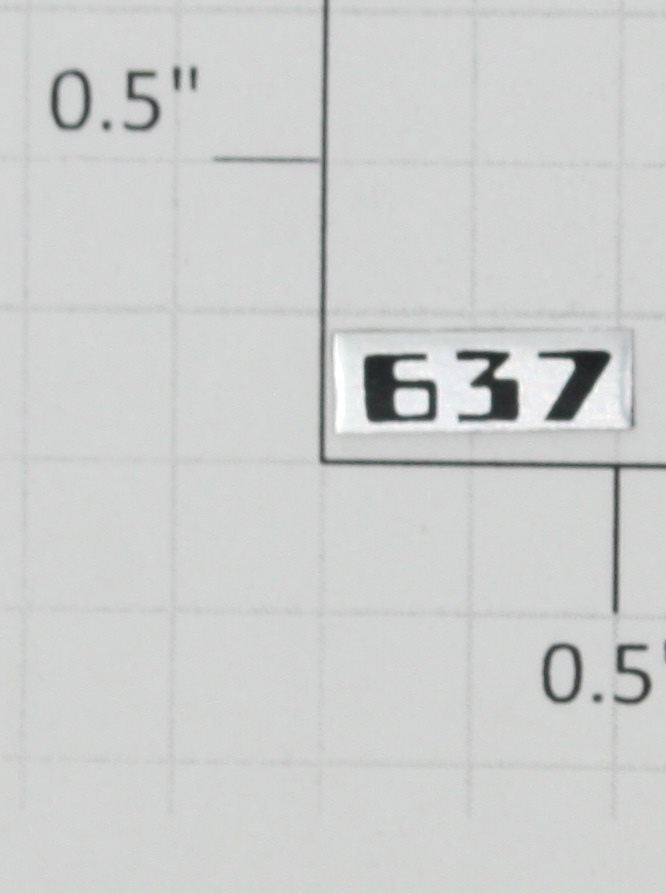 Lionel 637-1 "637" Number Plate-Self Adhesive