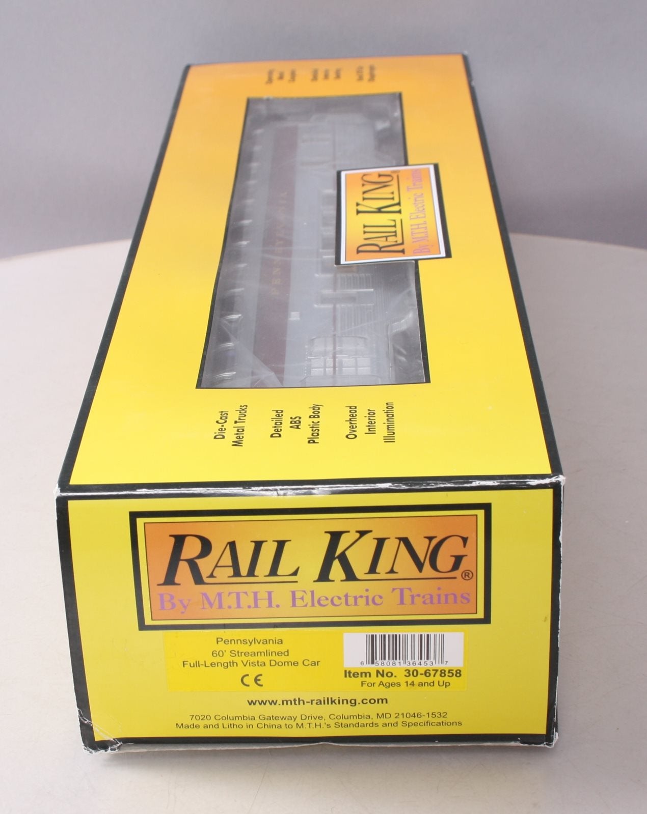 MTH 30-67858 Pennsylvania 60' Streamline "Snow Hill" Full Vista Dome