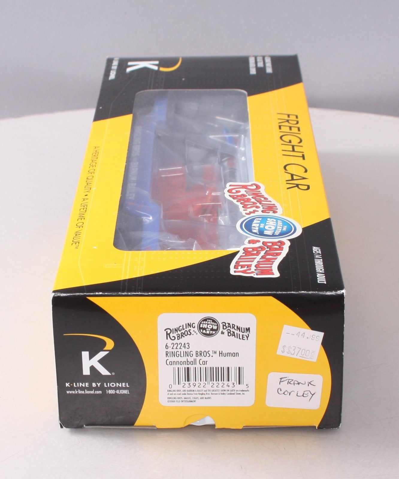 K-Line 6-22243 K-Line by Lionel 6-22243 O Gauge Flat Car with Human Cannonball