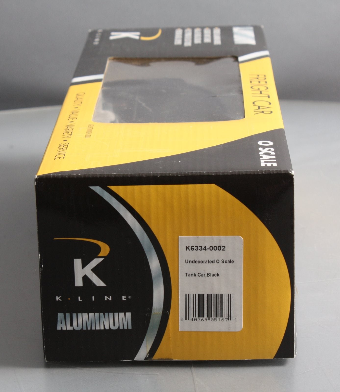 K-Line K6334-0002 O Gauge Undecorated Aluminum Tank Car LN/Box