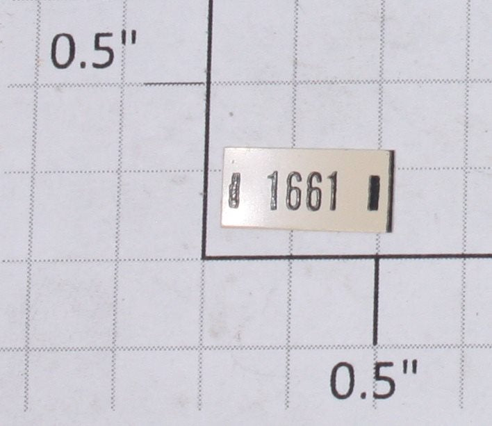 Lionel 1661-10 "1661" Number Board Insert Sticker with Adhesive