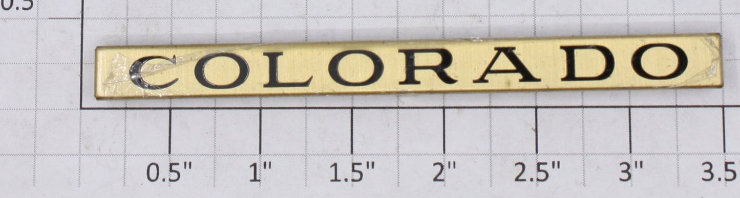Lionel 413-1 Brass Colorado State Car Nameplate - Self Adhesive