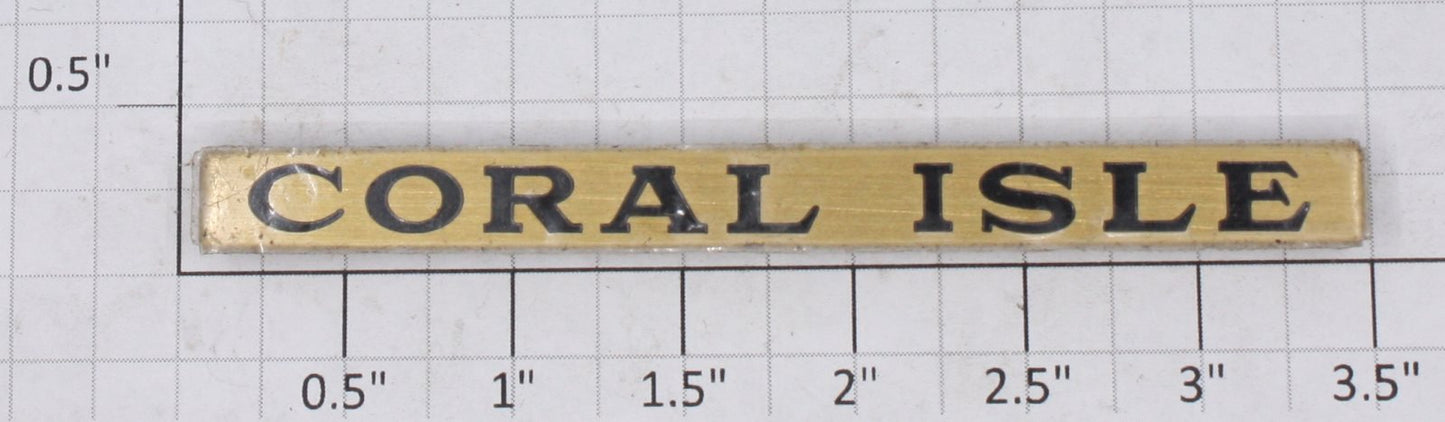 Lionel 426-2 Brass Coral Isle Stephen Girard Nameplate - Self Adhesive