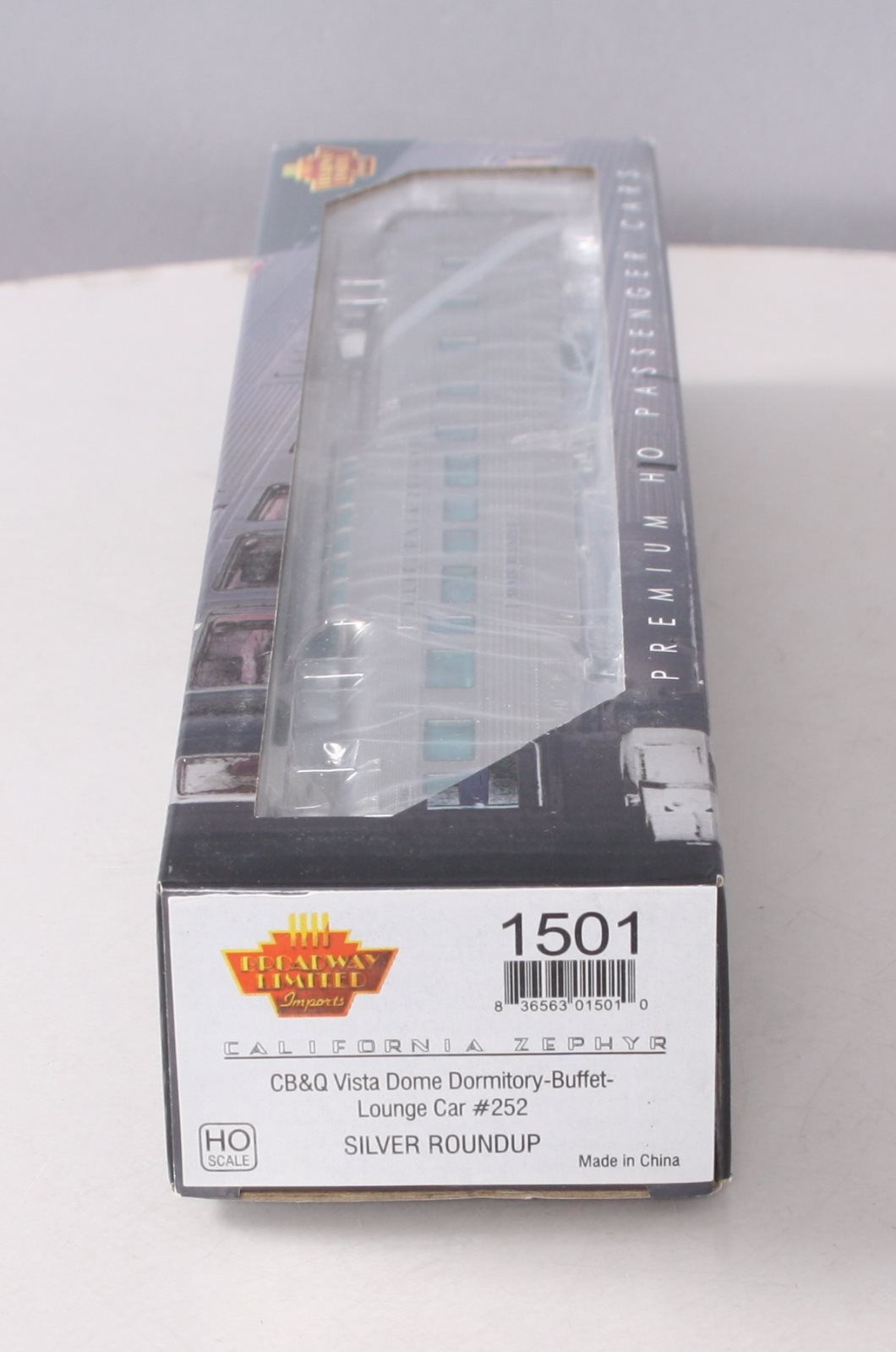 Broadway Limited 1501 HO CB&Q Silver Roundup California Zephyr Vista Dome #252