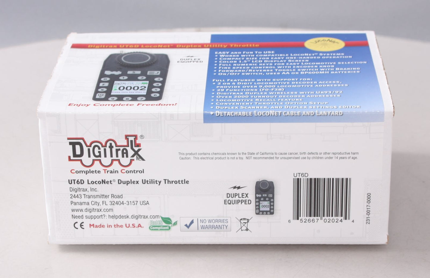 Digitrax UT6D Duplex Radio Utility Throttle