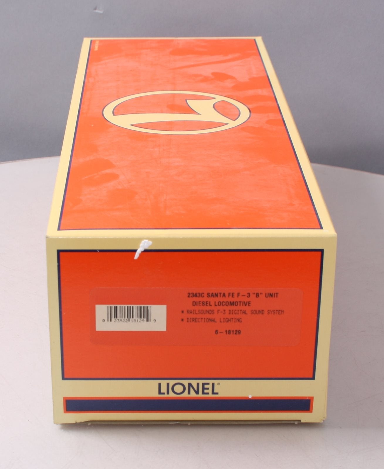 Lionel 6-18129 O Santa Fe F3 Non-Pwd B-Unit Diesel Locomotive #2343C w/Railsound LN/Box