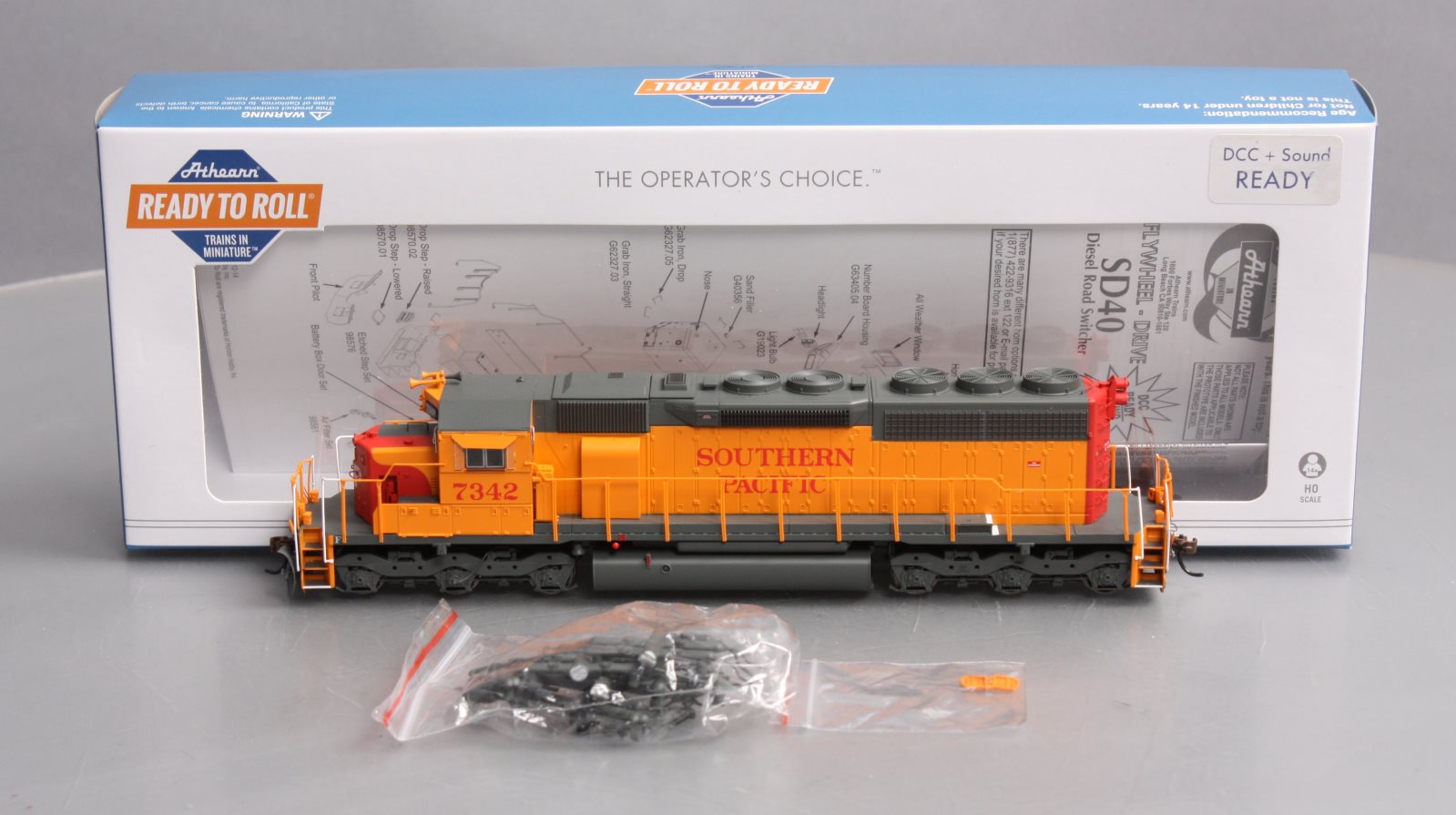 Athearn 86717 HO Southern Pacific RTR Orange SD40 Diesel Locomotve