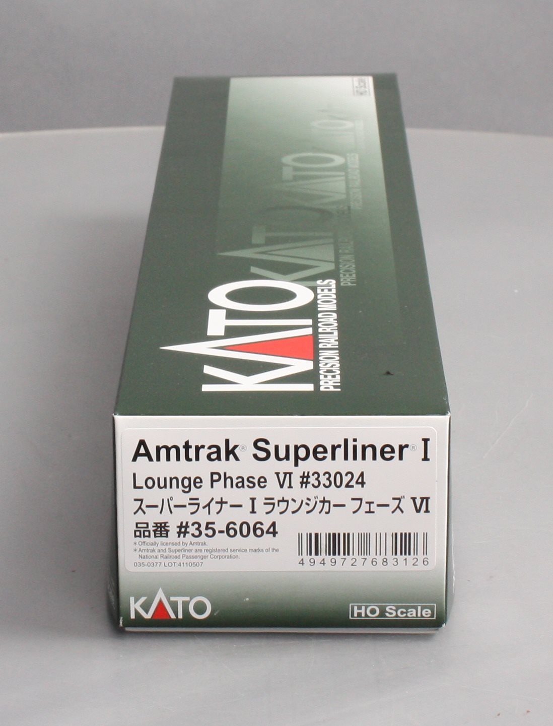 Kato 35-6064 HO Amtrak Superliner Phase VI Lounge Car #33024