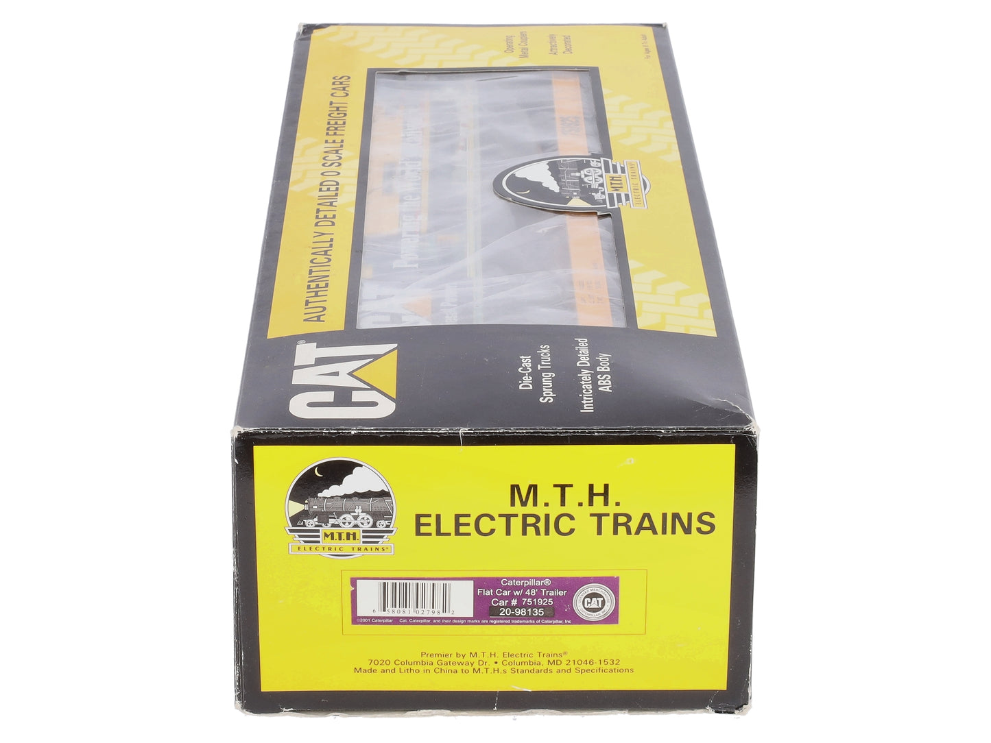 MTH 20-98135 O Gauge Caterpillar Flat Car with 48' Trailer #751925 LN/Box