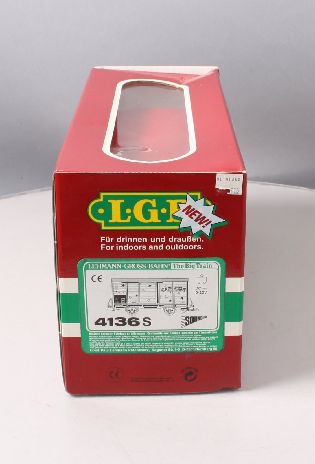 LGB 41362 G Scale Circus Box Car w/ Sound LN/Box