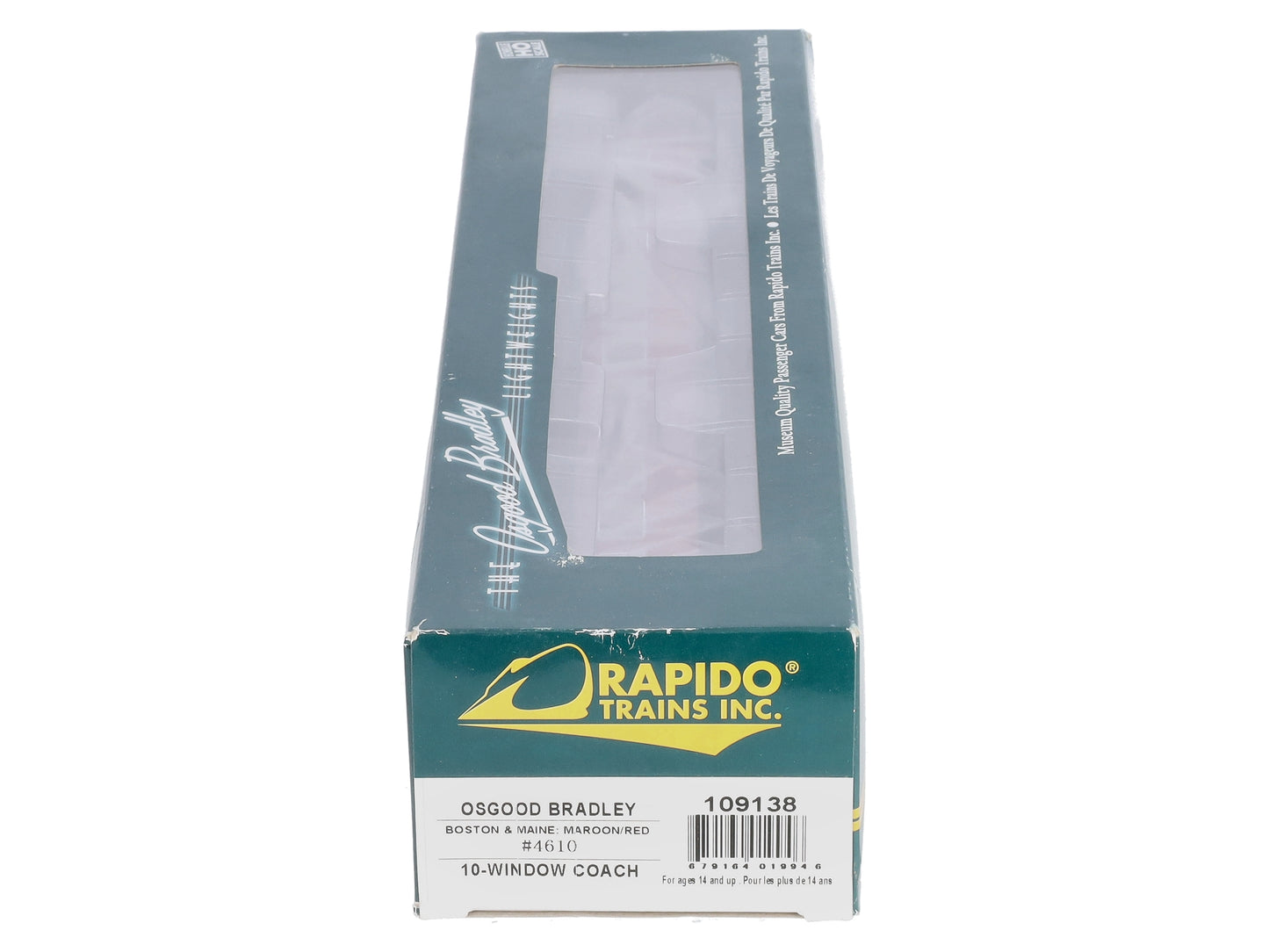 Rapido Trains 109138 HO Scale Boston & Maine 10-Window Coach Car #4610