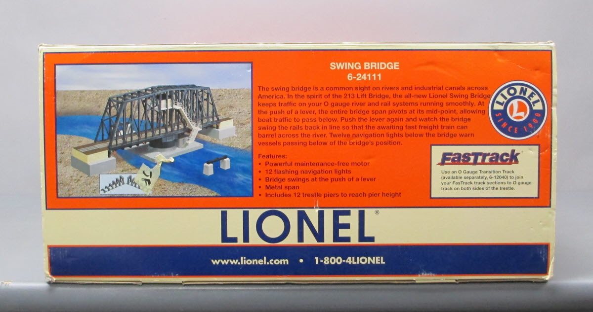 Lionel 6-24111 O Gauge Operating Swing Bridge LN/Box