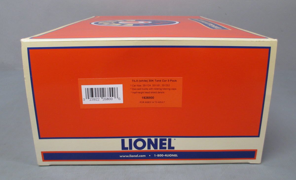 Lionel 1926800 O Gauge TILX 30K Tank Car (Pack of 3) NIB