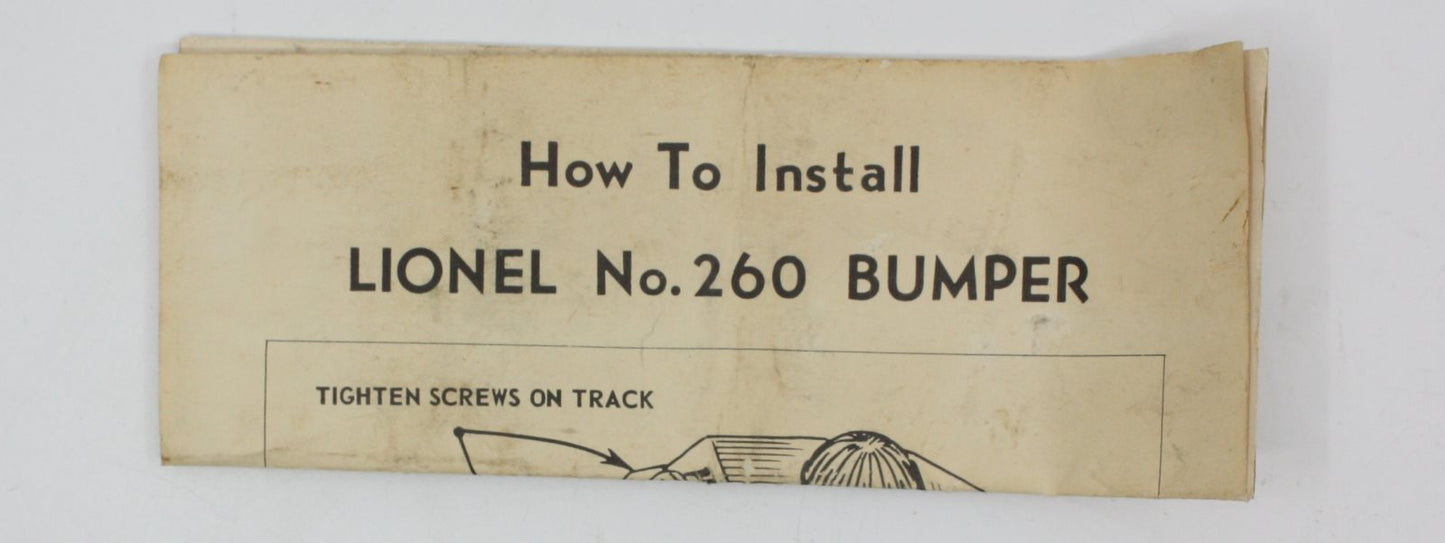 Lionel 260-11 Instruction Sheet