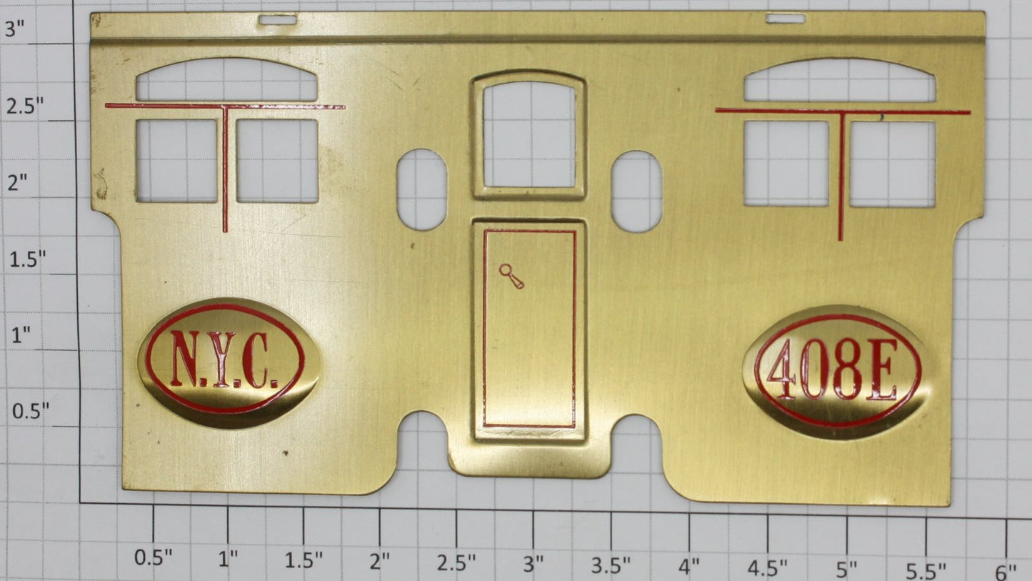 Lionel 408E-4 NYC Brass Side Insert Plate