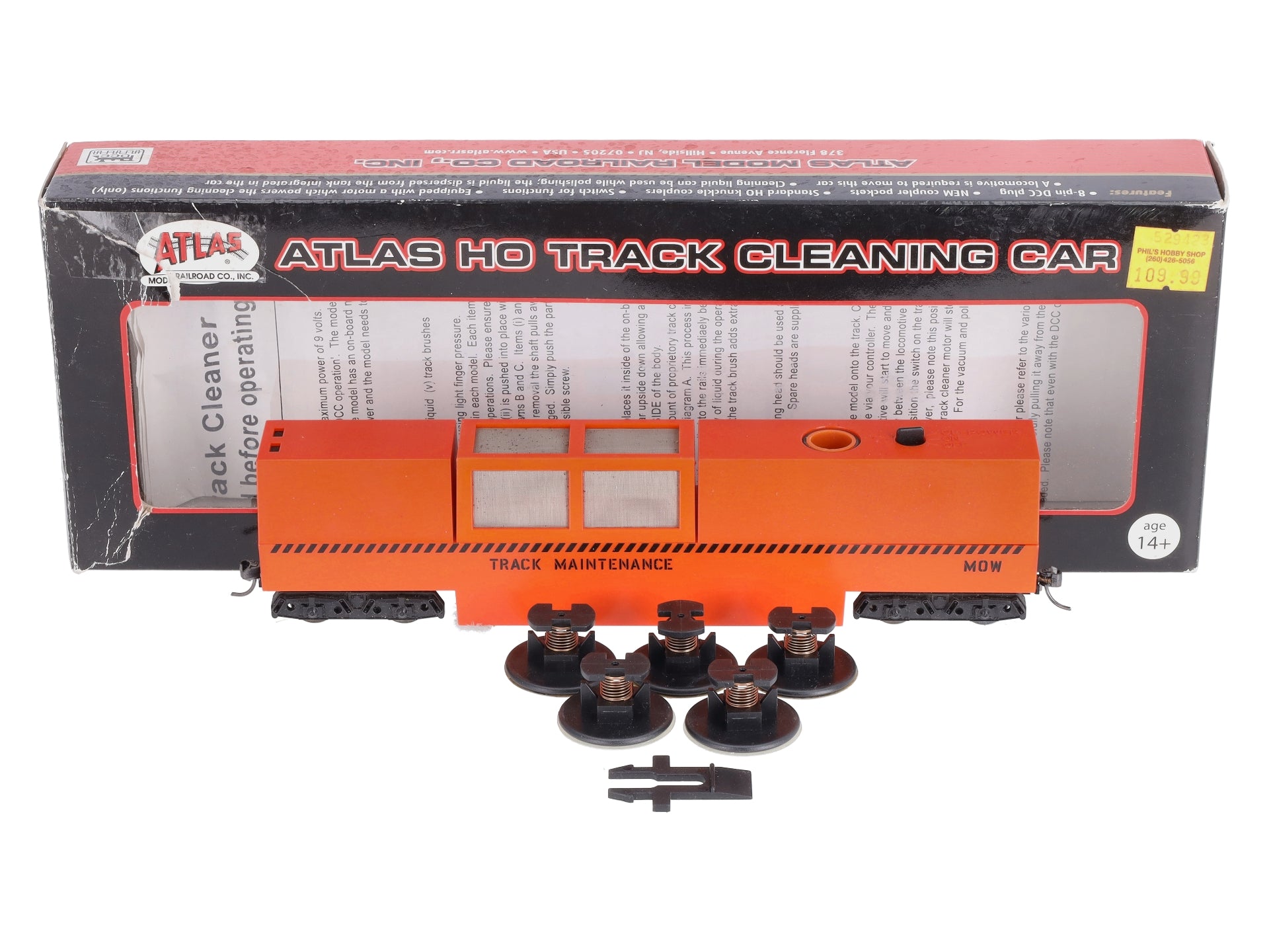 Atlas 20000375 HO Orange MOW Track Clean Car – Trainz