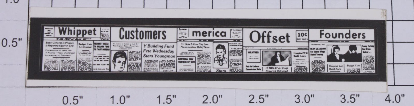 Lionel 128-39 Newspaper Sticker Decal with Adhesive