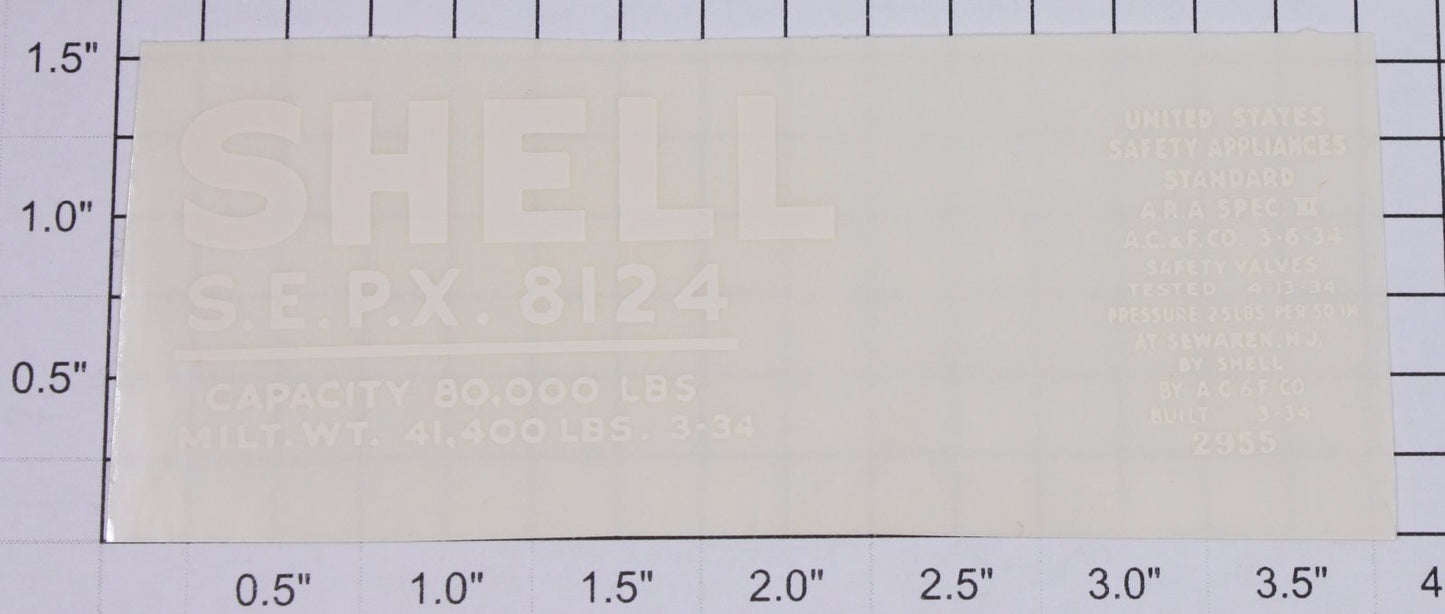 Lionel 2955-11 Cream Lettering Shell #8124&Saftey Standards Sticker Decal