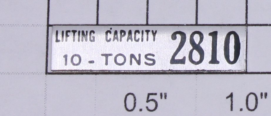 Lionel 2810-10 Nickel #2810 Weight Adhesive Name Plate