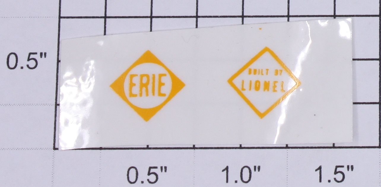 Lionel 2032-15 Dark Yellow Erie&Built by Lionel Sticker Decals Set (2)