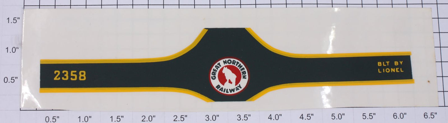 Lionel 2358-10 Great Northern Railway Nose Sticker Decal