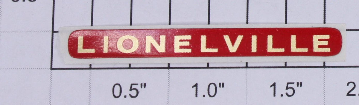 Lionel 145-25 Red/White "Lionelville" Name Sticker Decal
