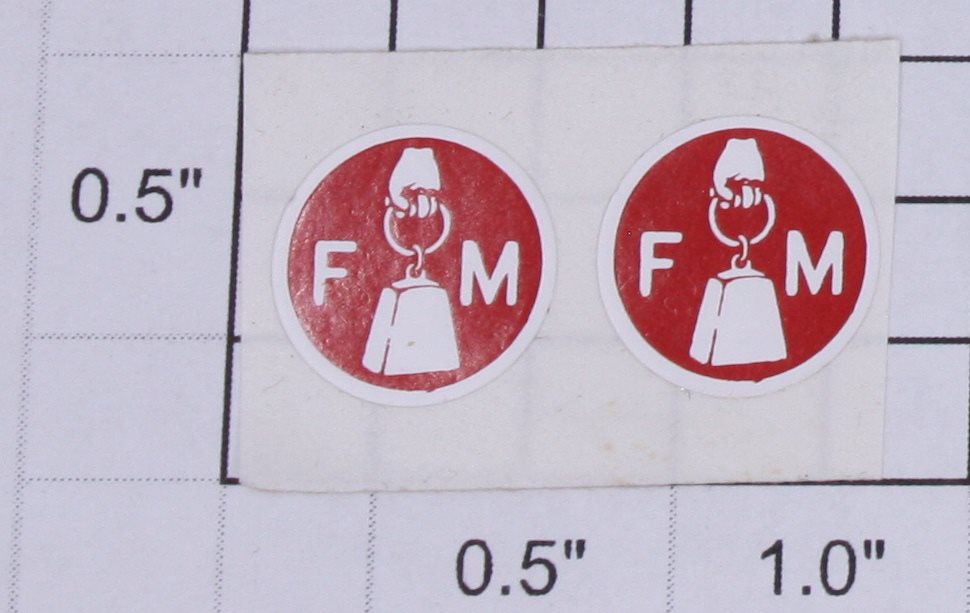 Lionel 2321-15 Red and White FM Circle Sticker Decal Pair