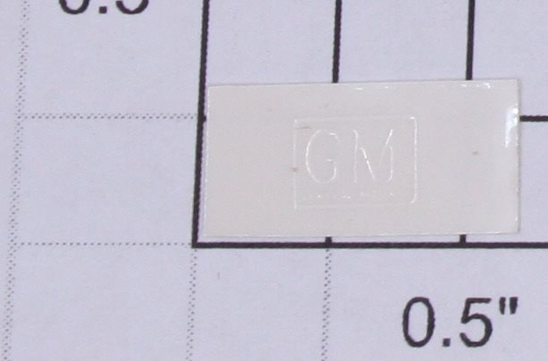 Lionel 2333-1045 White GM Sticker Decal