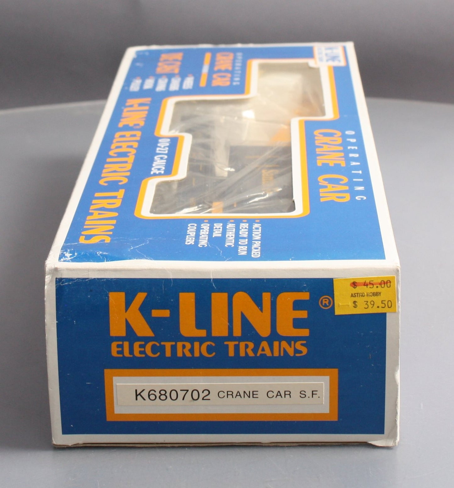 K-Line K680702 O Gauge Santa Fe Blue & Yellow Crane Car LN/Box