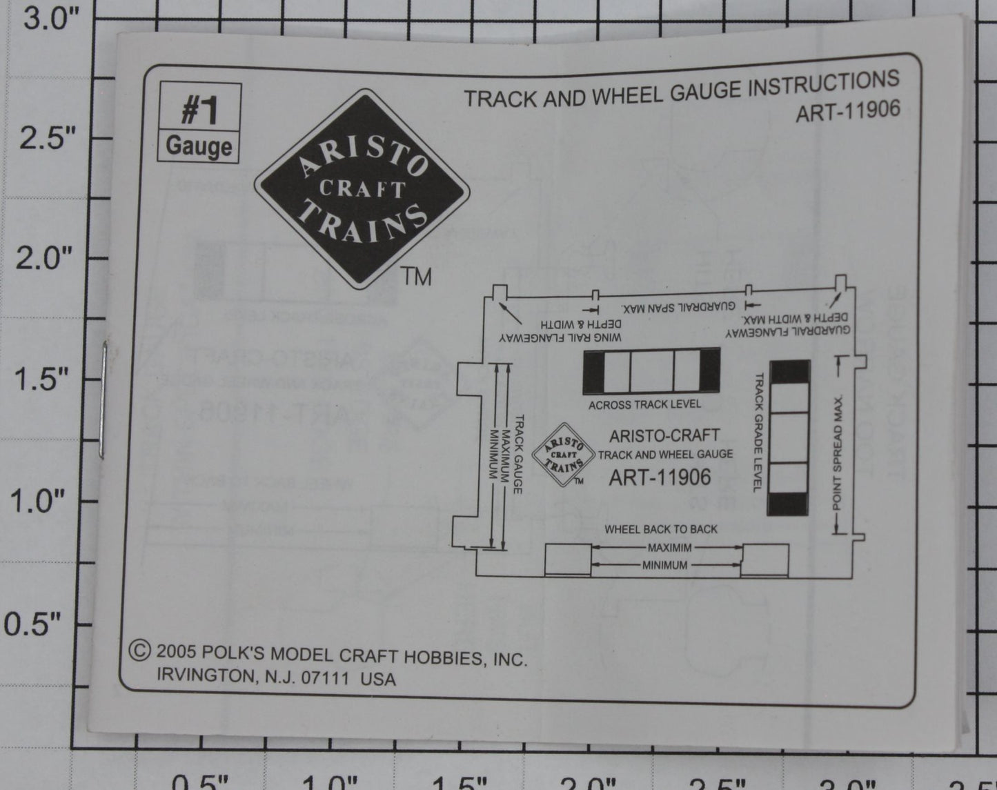 Aristo-Craft ART-11906 Track and Wheel Gauge with Instructions
