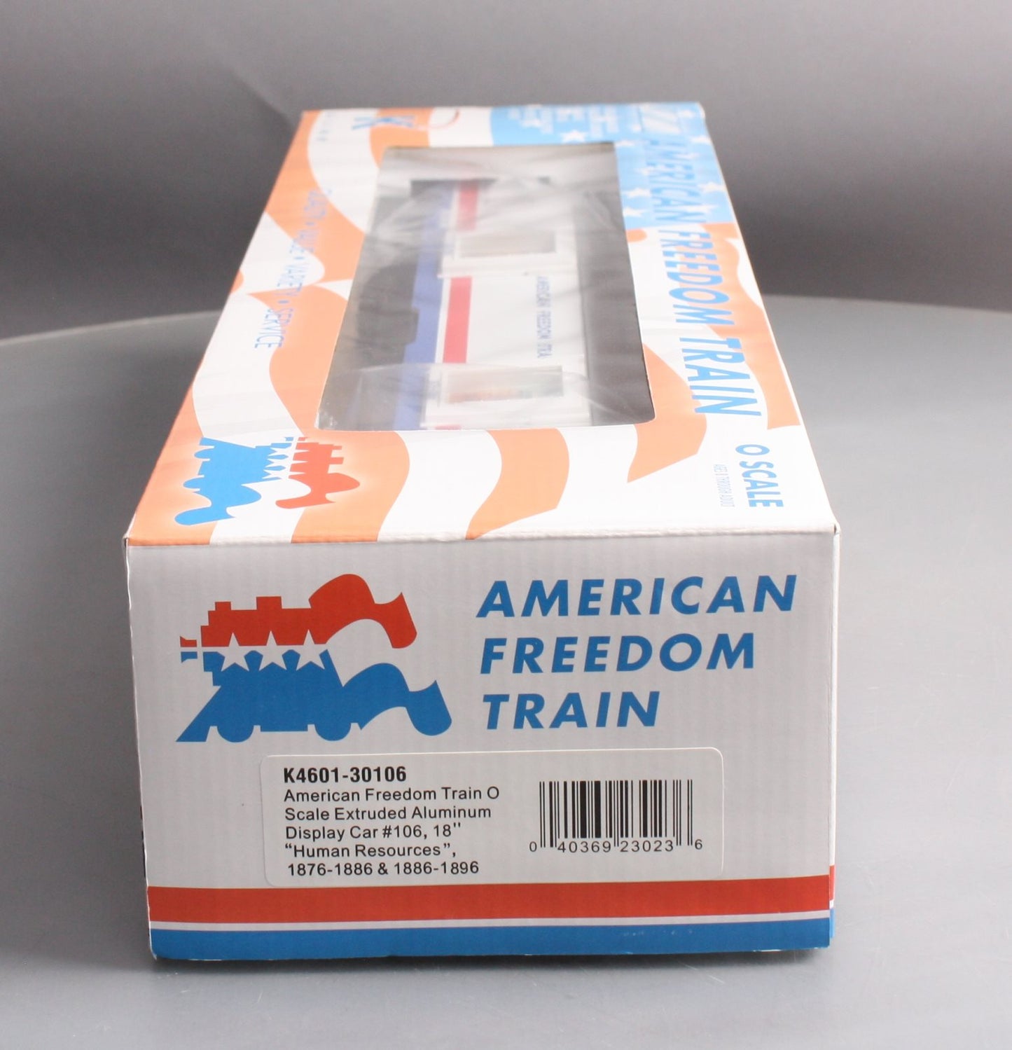 K-Line K4601-30106 O Gauge Freedom Train Extruded Aluminum Display Car #106 LN/Box