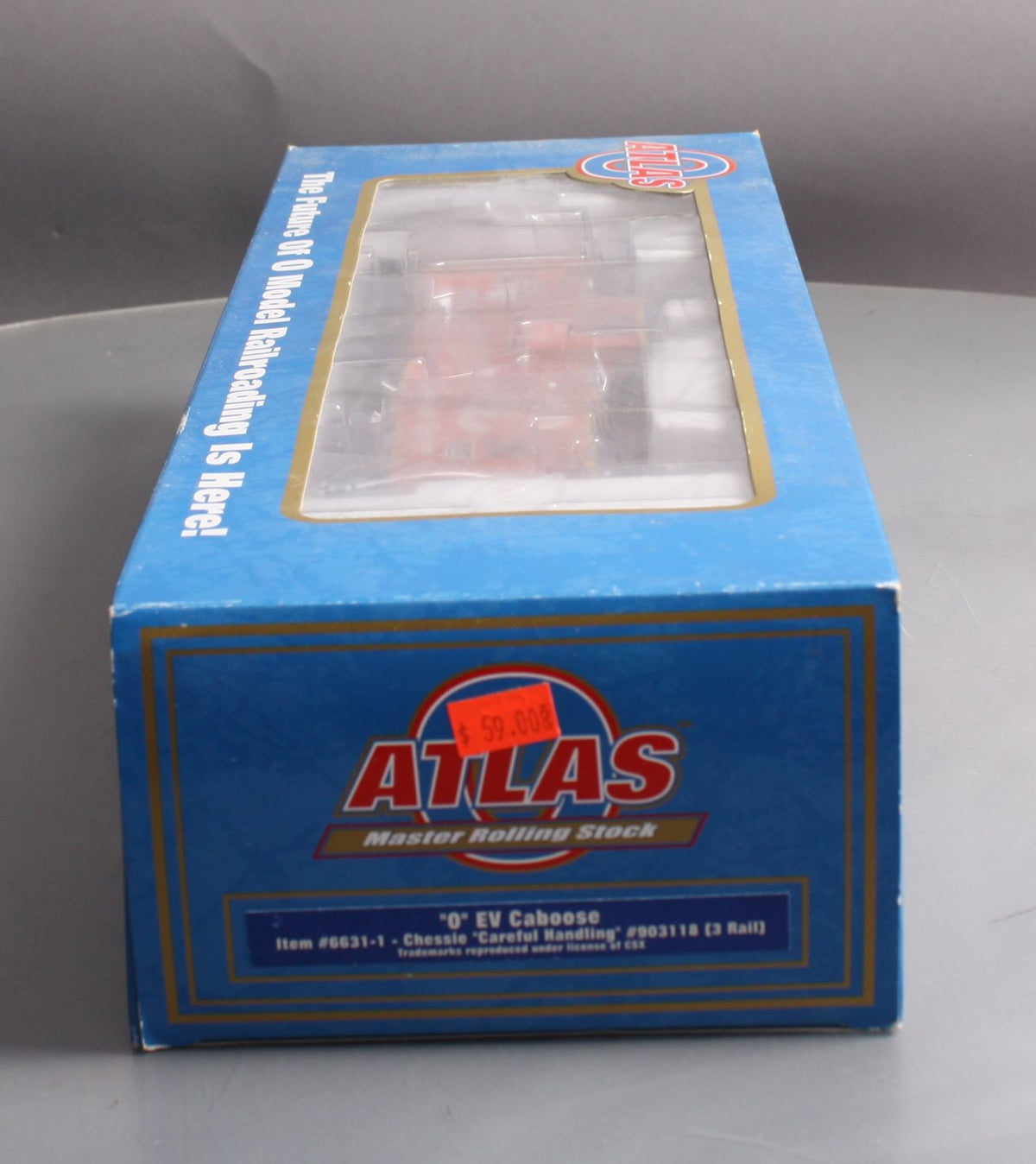 Atlas 6631-1 O Gauge Chessie System "Handle With Care" Caboose #903118 (3 Rail) NIB