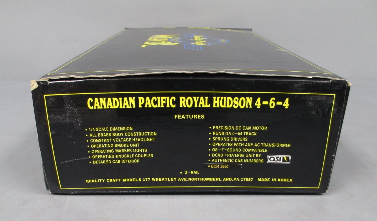 Weaver 1074 BRASS CP Royal Hudson 4-6-4 Steam Locomotive & Tender #2860 (3-Rail) LN/Box