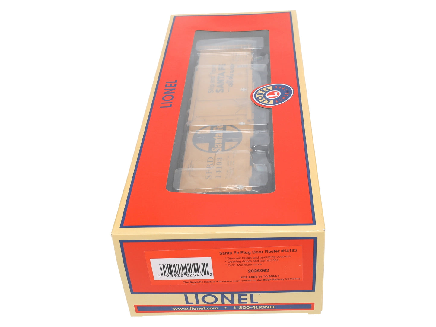 Lionel 2026062 O Santa Fe 40' Plug Door Reefer #14193