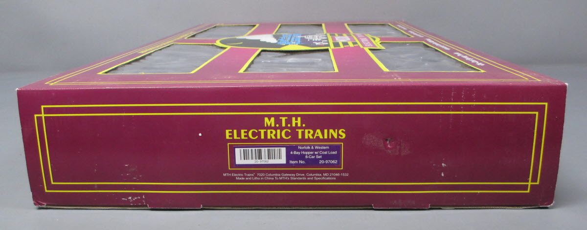 MTH 20-97062 O Gauge Norfolk & Western 4-Bay Hopper With coal Load 6-Car Set NIB