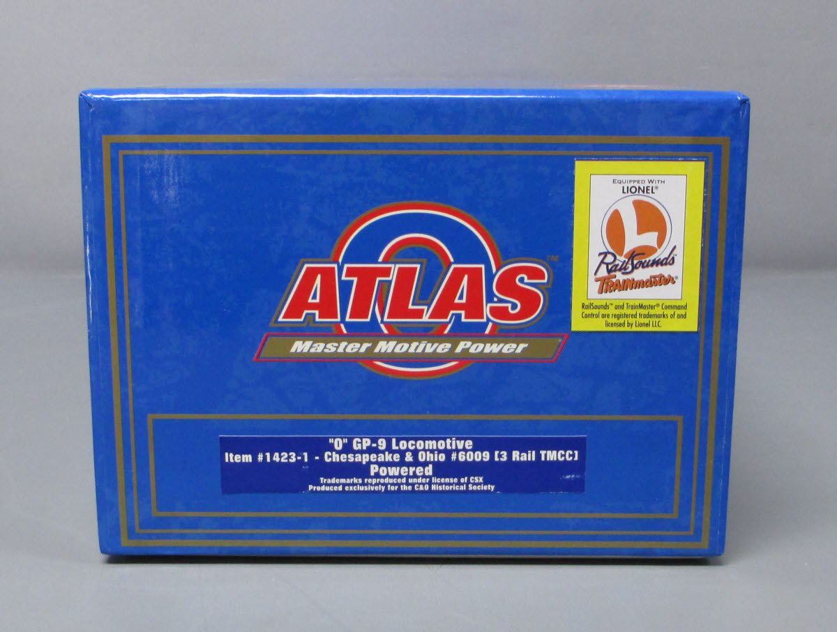 Atlas 1423-1 O Gauge C&O GP-9 Diesel Locomotive #6009 w/TMCC (3-Rail) LN/Box