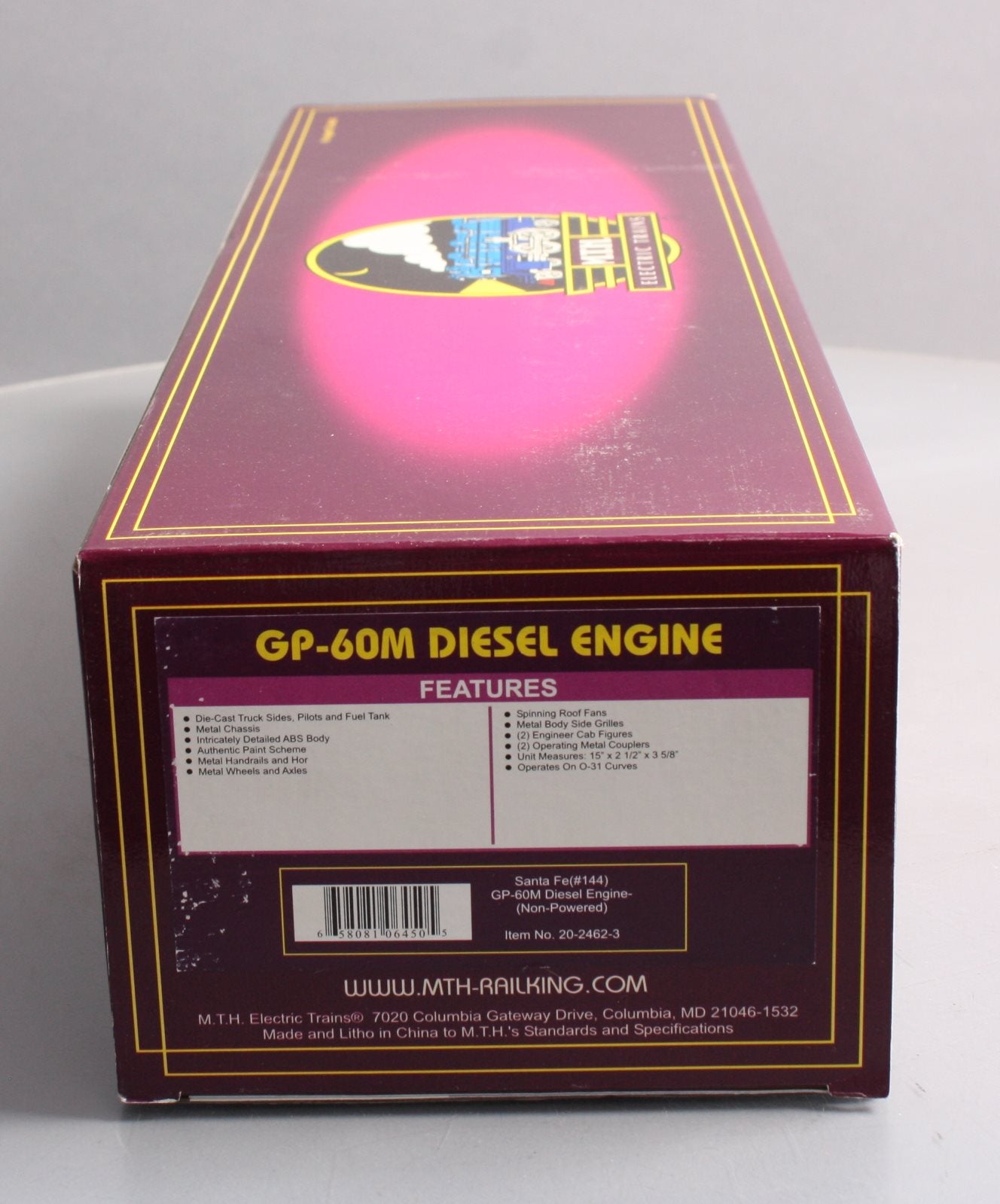 MTH 20-2462-3 Santa Fe GP-60M Non-POwered Diesel Engine #144 LN/Box