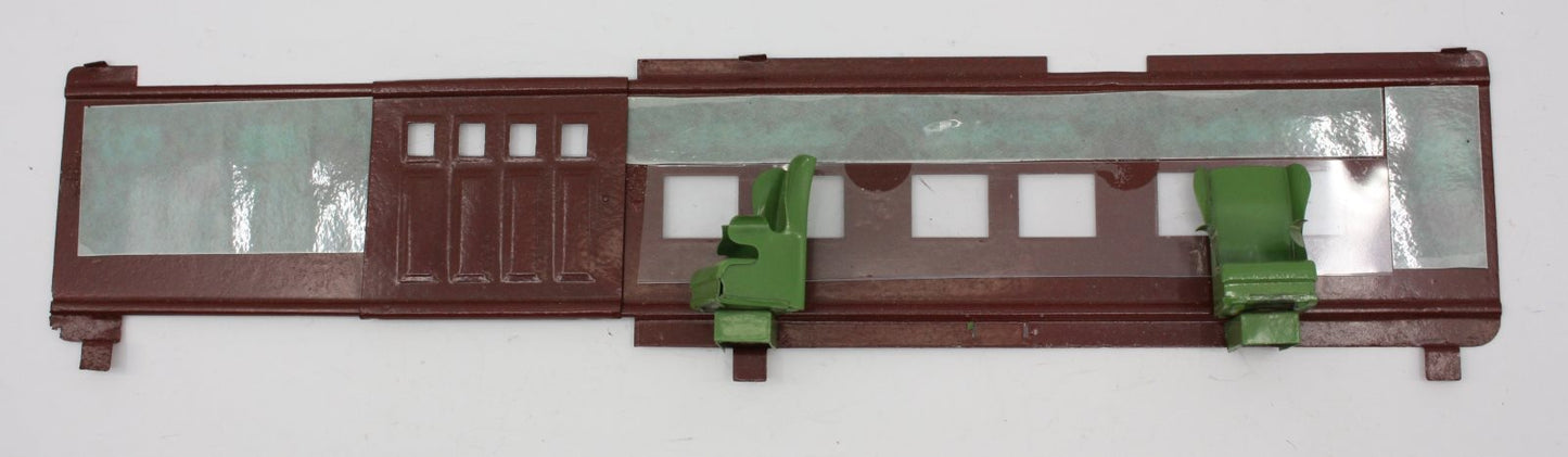 Lionel 418-205 Maroon Interior Wall with Green Seats-Missing a Seat