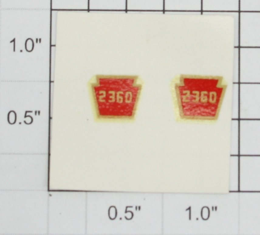 Lionel 2360-8 Boiler Front Keystone "2360" Water Soluble Decals (Pair of 2)