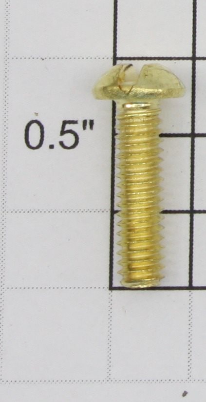 Lionel #8-32 x 5/8" Brass Slotted Round Head Machine Screw
