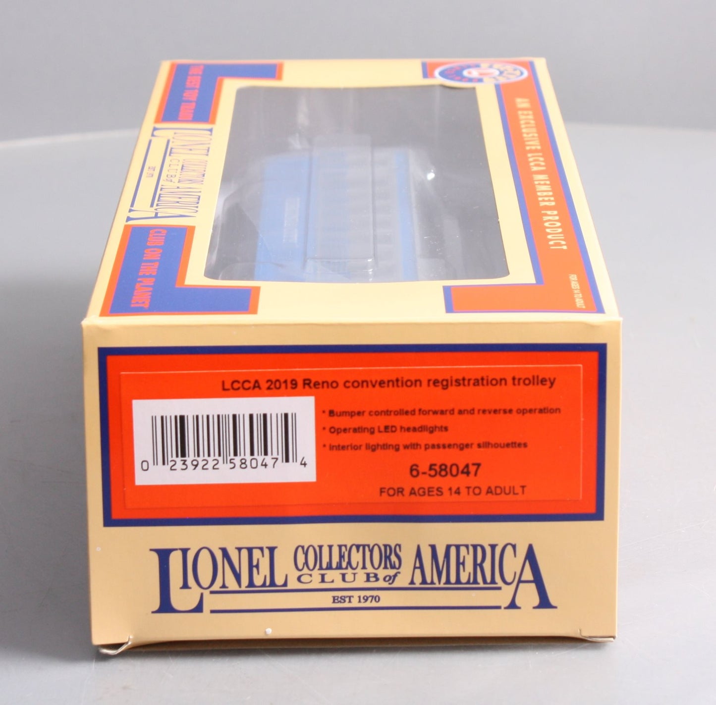 Lionel 6-58047 O LCCA 2019 Reno Convention Registration Trolley LN/Box