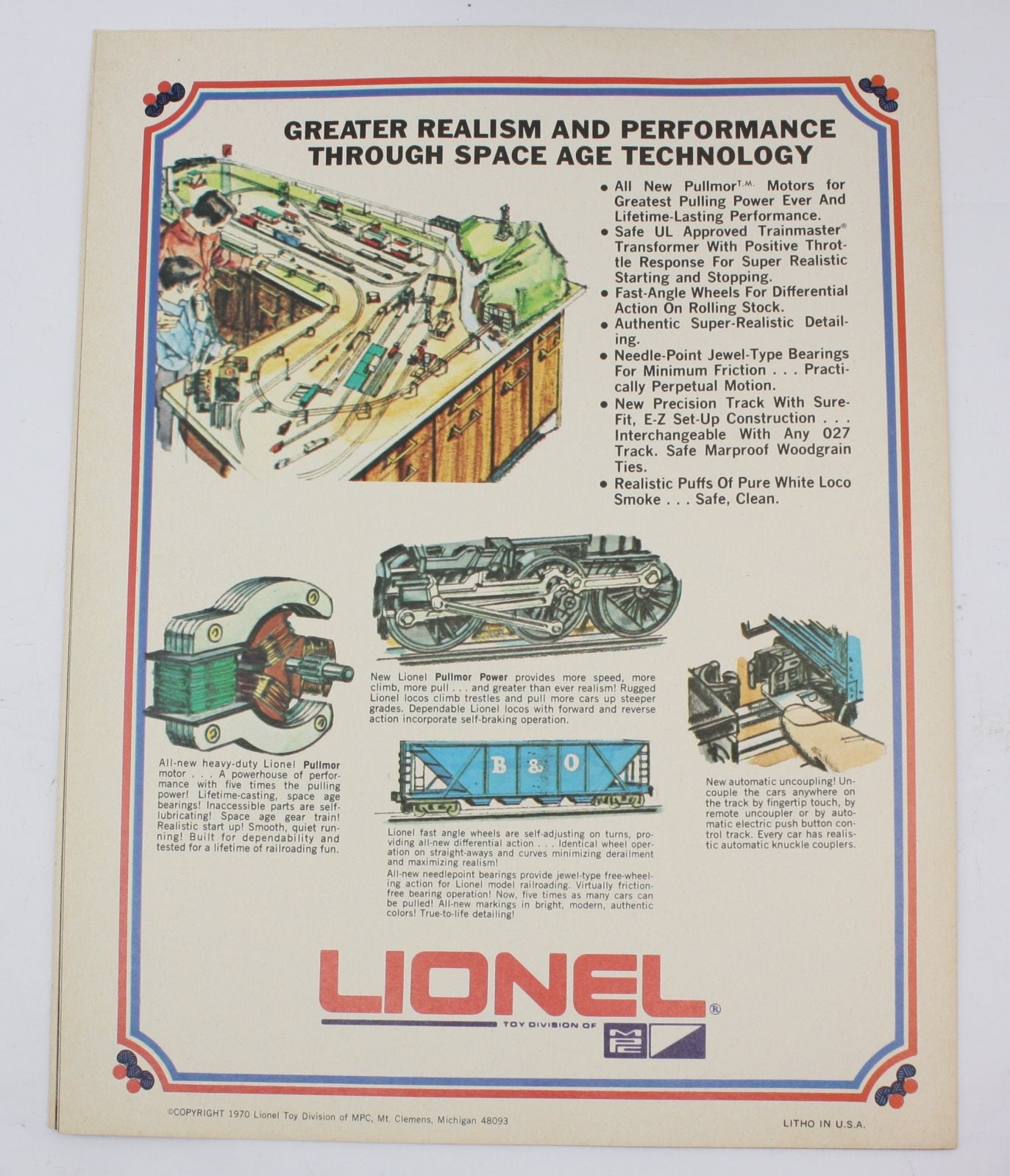 Lionel 1970-A Lifetime of Railroading 1970 Consumer Catalog 22"x34" Poster