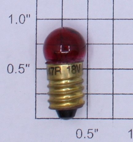 Lionel 1447R 18 Volt Screw Base Transparent Red Small Globe Light Bulb