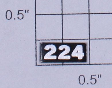Lionel 224-NP "224" Number Plate Sticker Adhesive