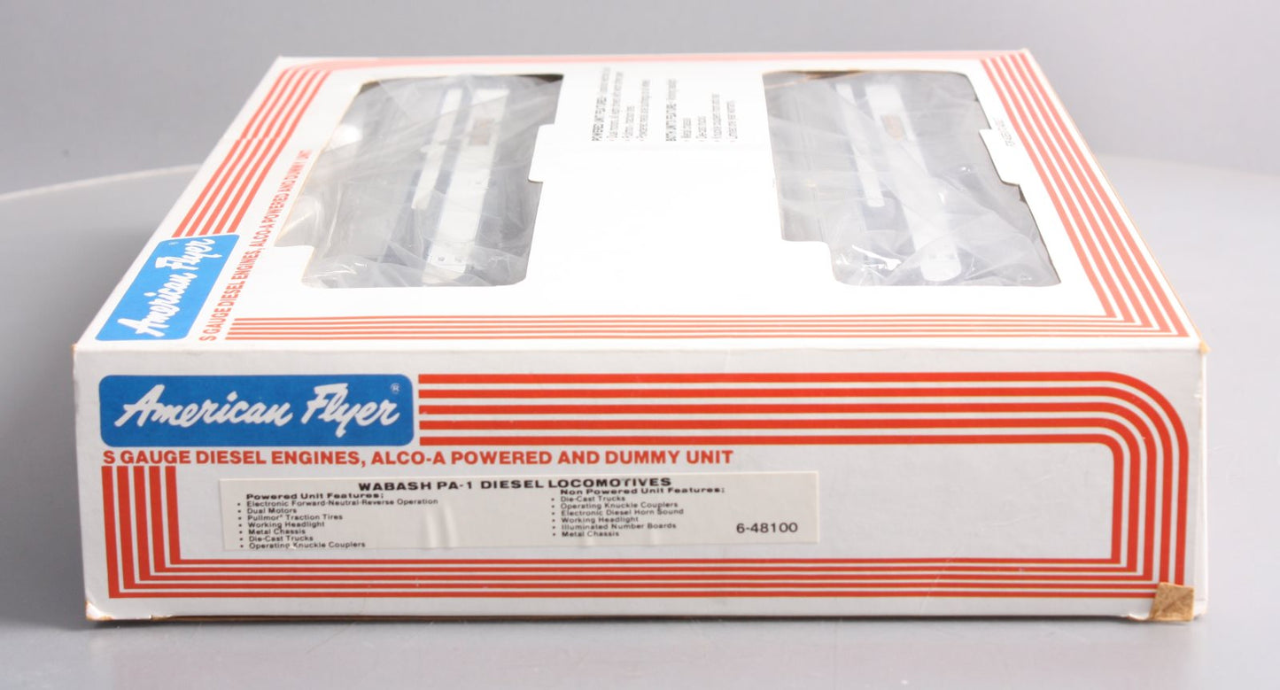 American Flyer 6-48100 S Gauge Wabash PA-1 AA Diesel Locomotive Set #8100/8101 LN/Box