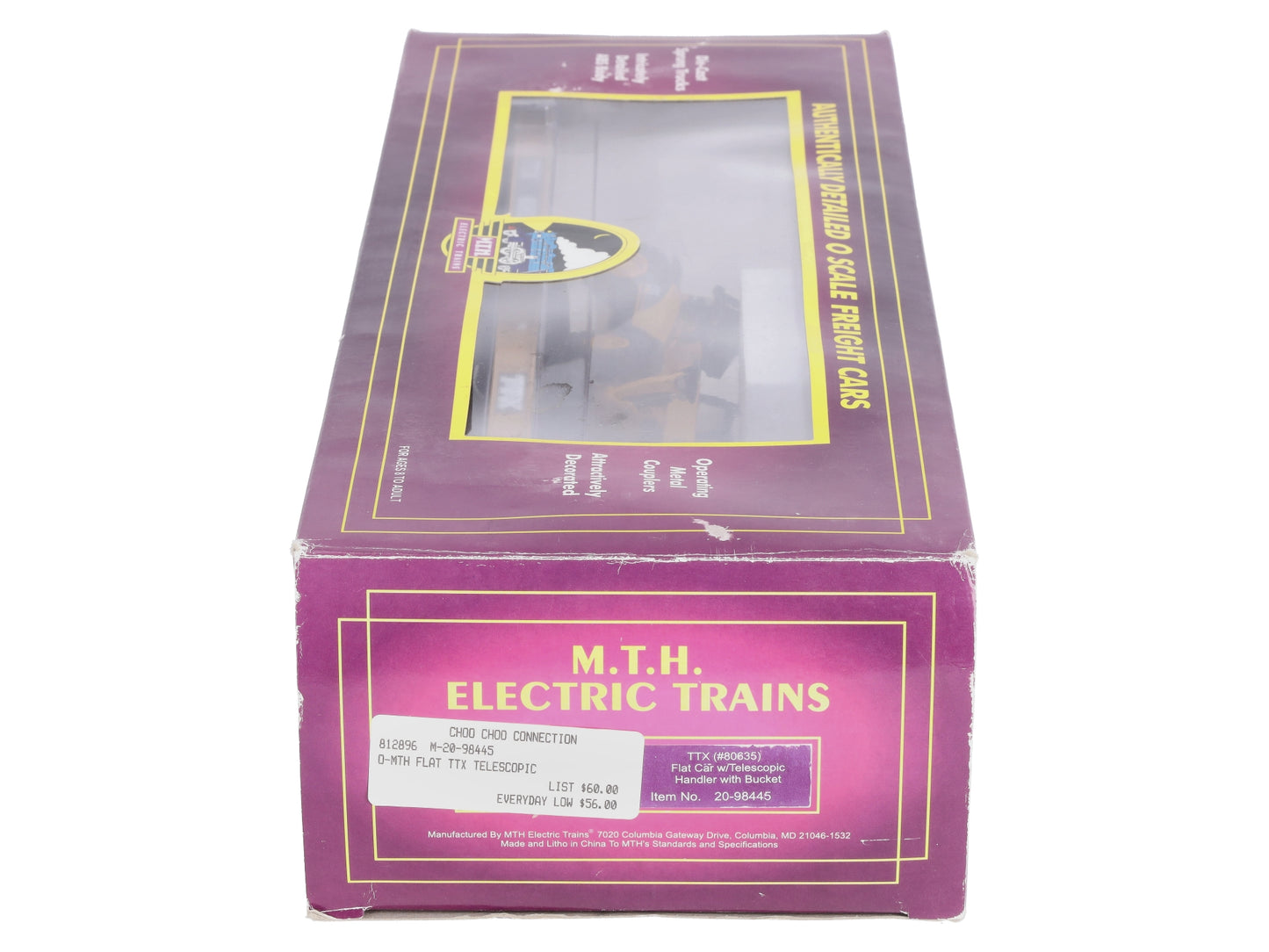 MTH 20-98445 O Gauge TTX Flatcar w/Bucket Loader #80635 LN/Box